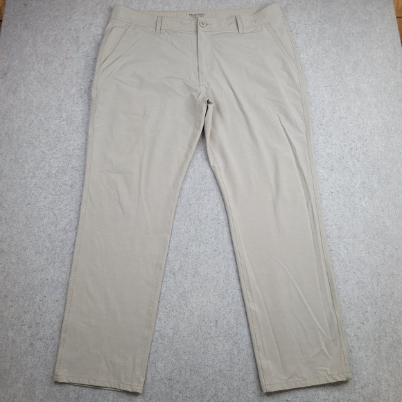 HUK‎ Performance Fishing Pants Mens 40x32 Beige Flat Front Chino Lightweight - Picture 1 of 12